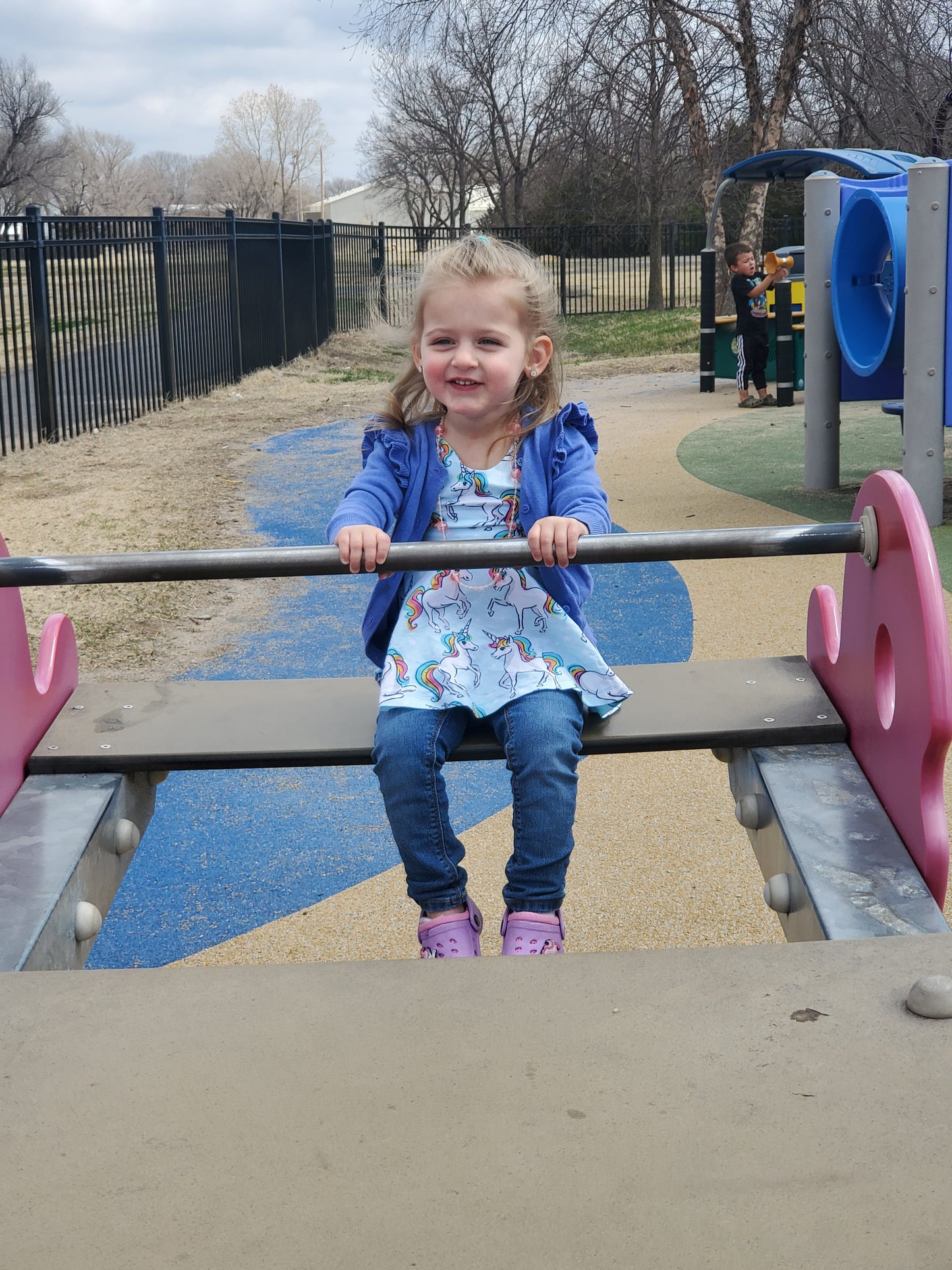 It's all unicorn and rainbows peplum top