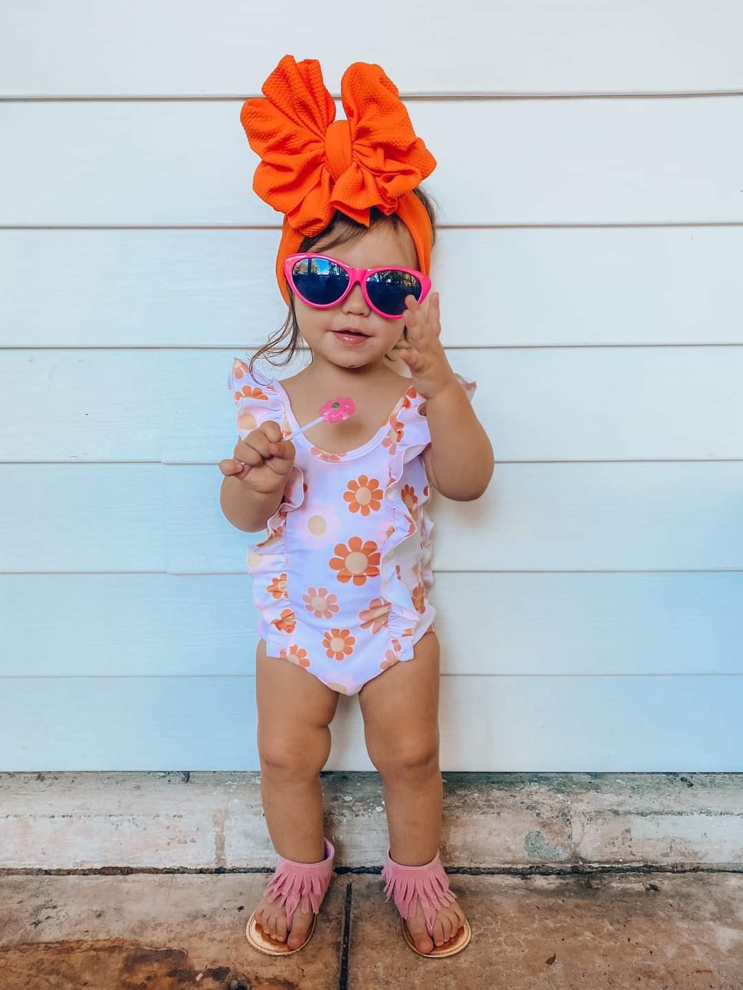 Groovy Babe Floral Ruffled One Piece