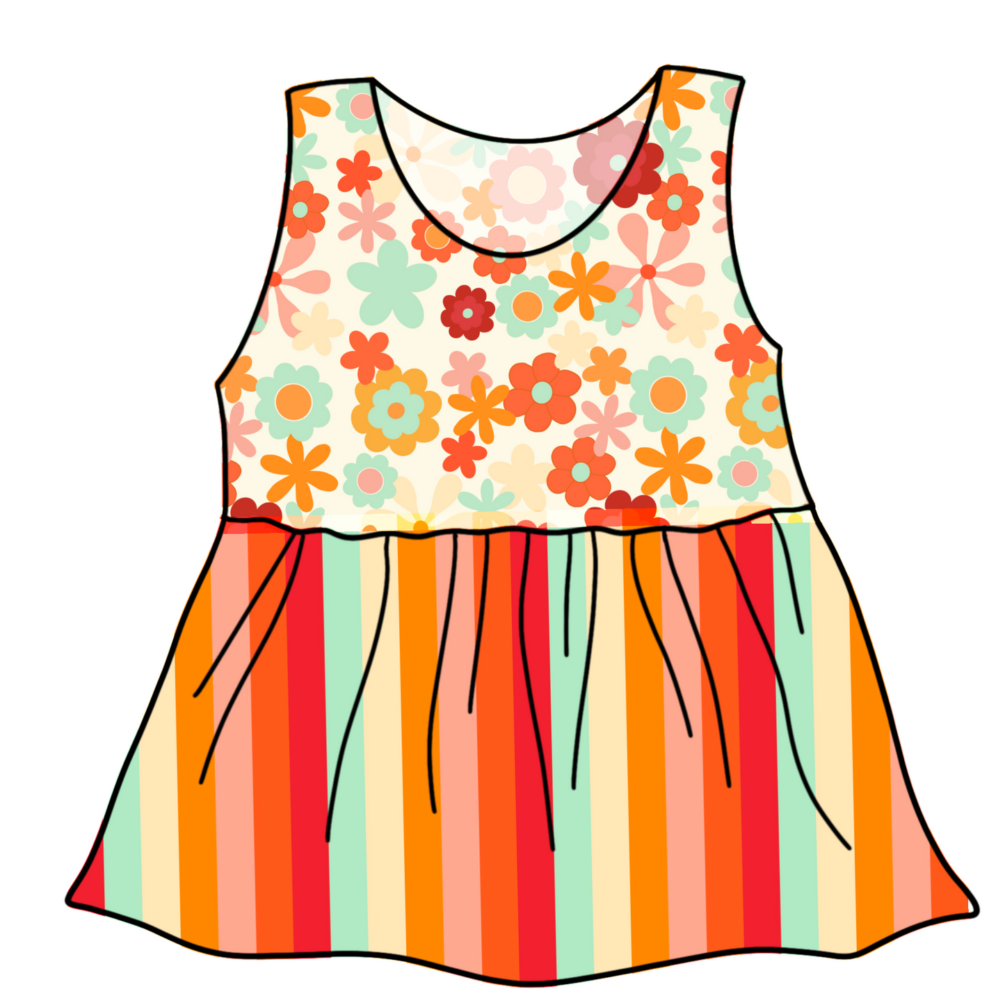 Groovy Floral Peplum Tank