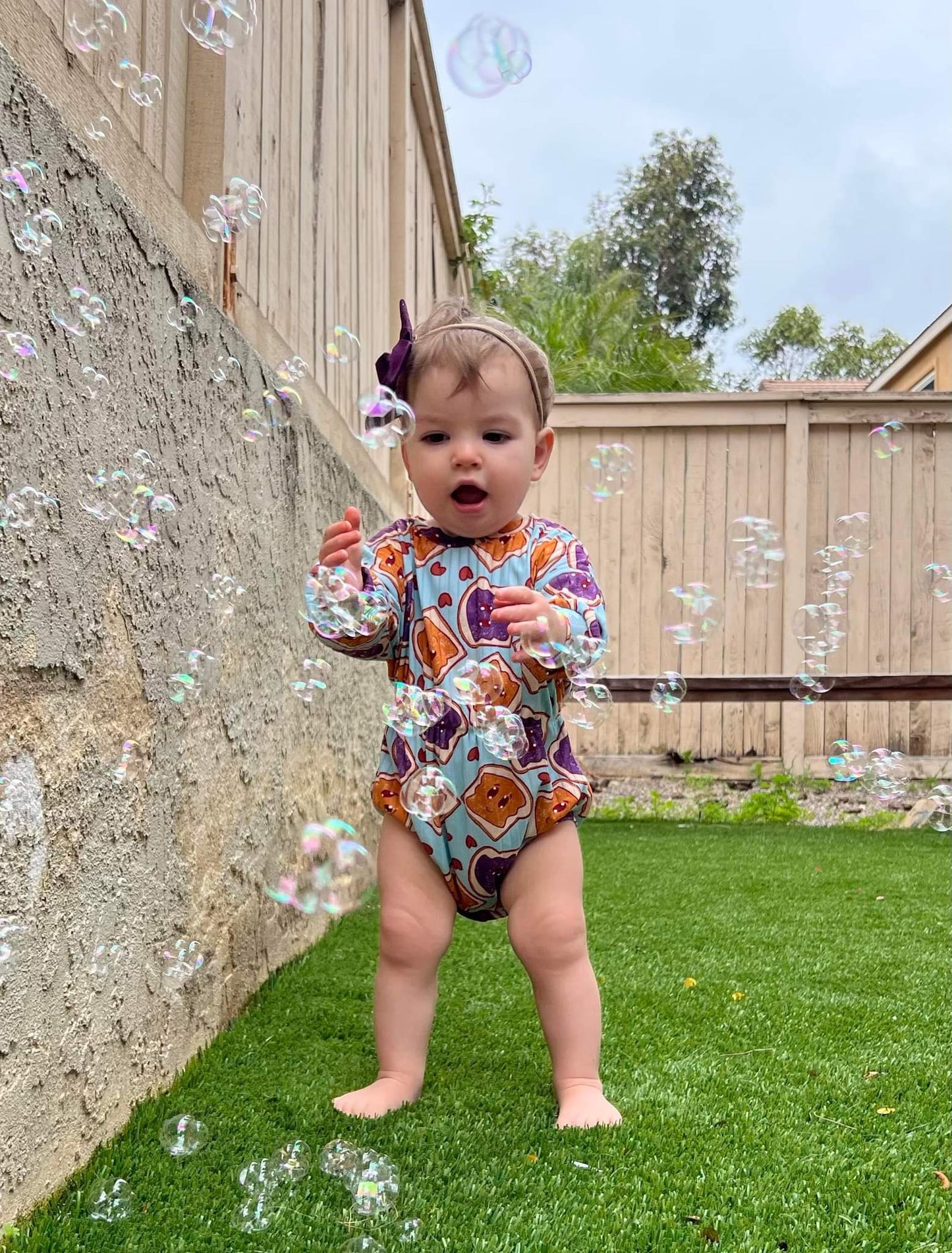 Peanut butter jelly time sweater romper