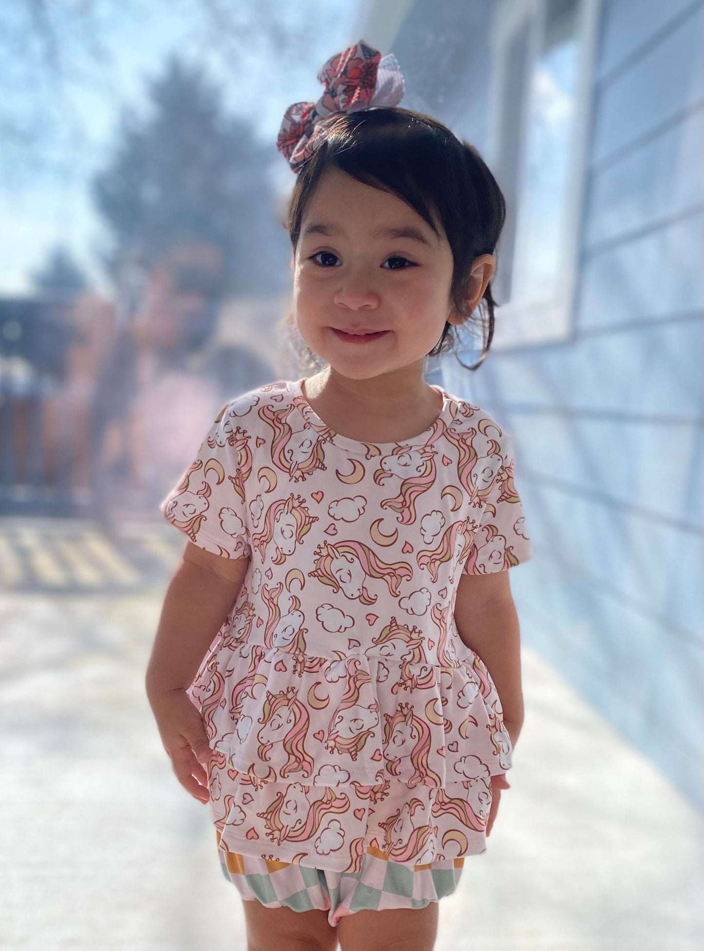 Unicorns and Rainbows Ruffled Peplum