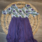 Purple Floral Embroidered Print