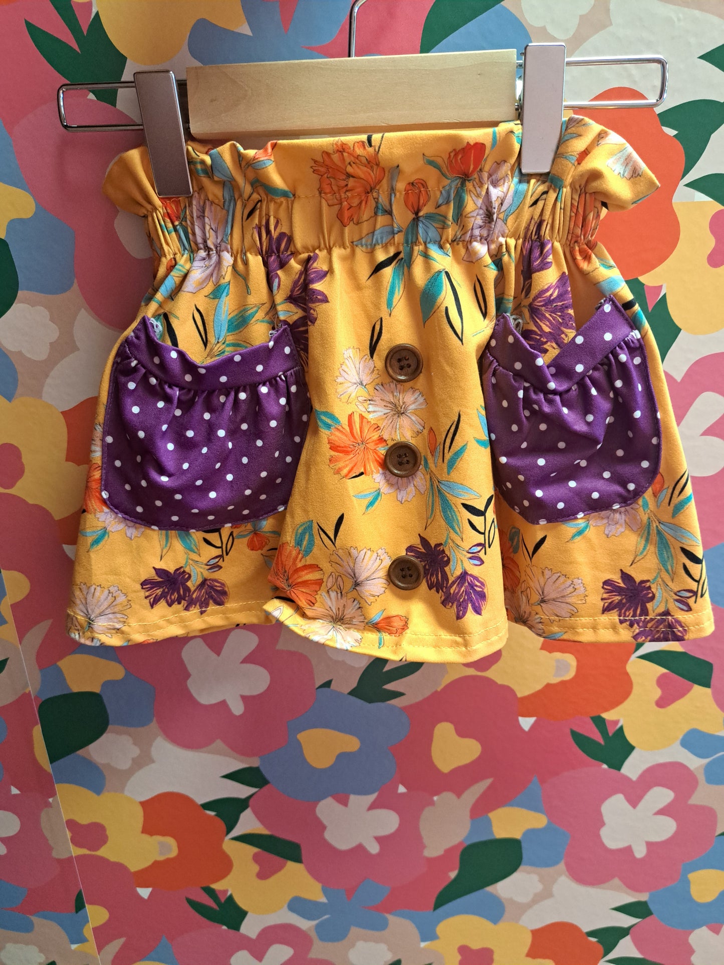 Mustard Fall floral skirt