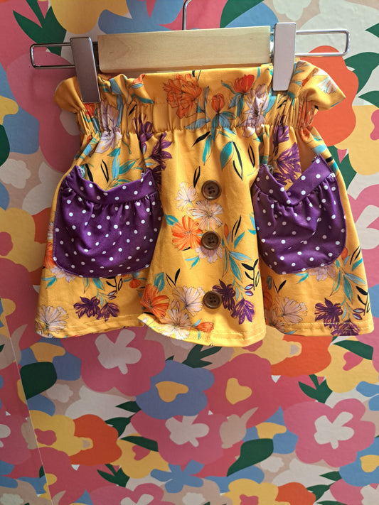 Mustard Fall floral skirt