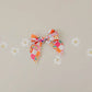 Rainbow Happy Summer Colorful Checkered Bow on Nylon