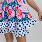 Pink Floral and Navy Polka Dot Ruffle Shorties Set