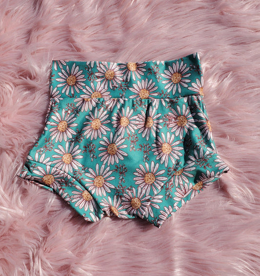 Teal Floral Bummies - Posies + Grace