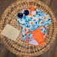 Blue & Orange Tropical Floral Rash Guard Swimsuit