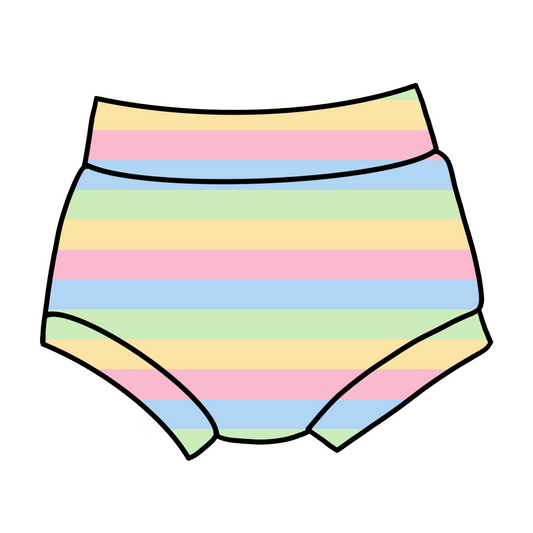 Rainbow Babe Pastel Stripes Bummies